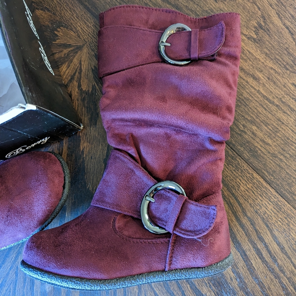Girls Burgundy Boots